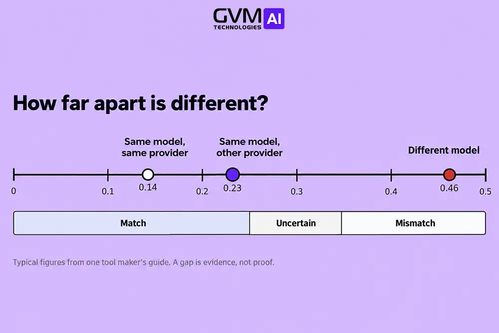 Fingerprint distance scale for matching a model